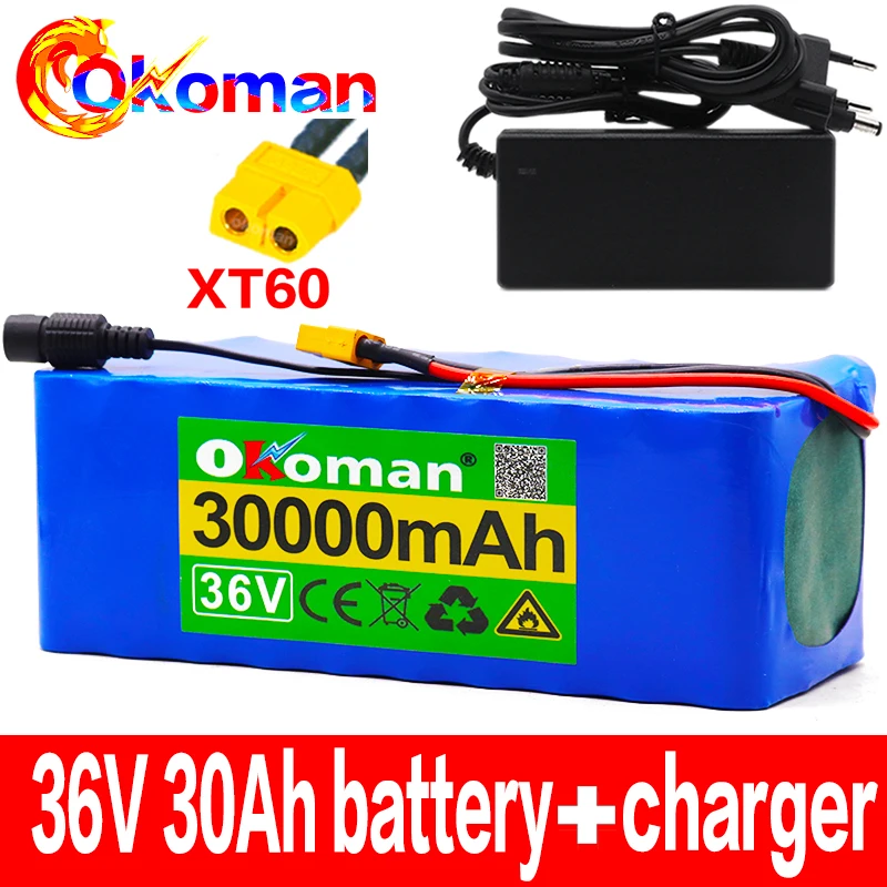 36V 10S4P 30Ah 500W большой емкости 42V 18650 литиевая батарея 30000mAh Электрический велосипед