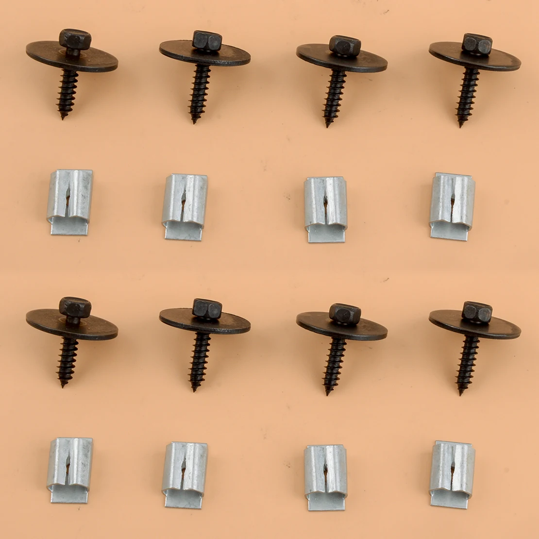 

2019900536 0019949845 16pcs Undercar Shield Clip Nuts Sheet Metal Screws Fit for Mercedes W124 W125