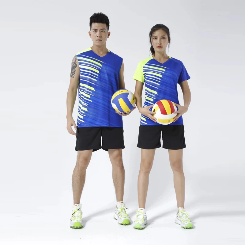 New Hot Volleyball Uniforms Mens Shirt sleeveless T Shirts Men badminton shirt Table Tennis Set Team Running Sport Fitness