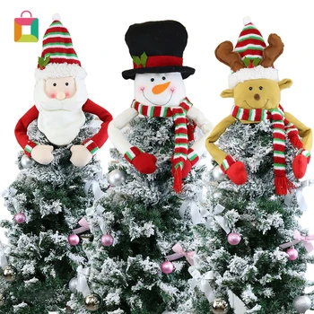 

Christmas tree top star old man snowman ornaments Christmas supplies felt Christmas tree hat pendant ornaments Cozy