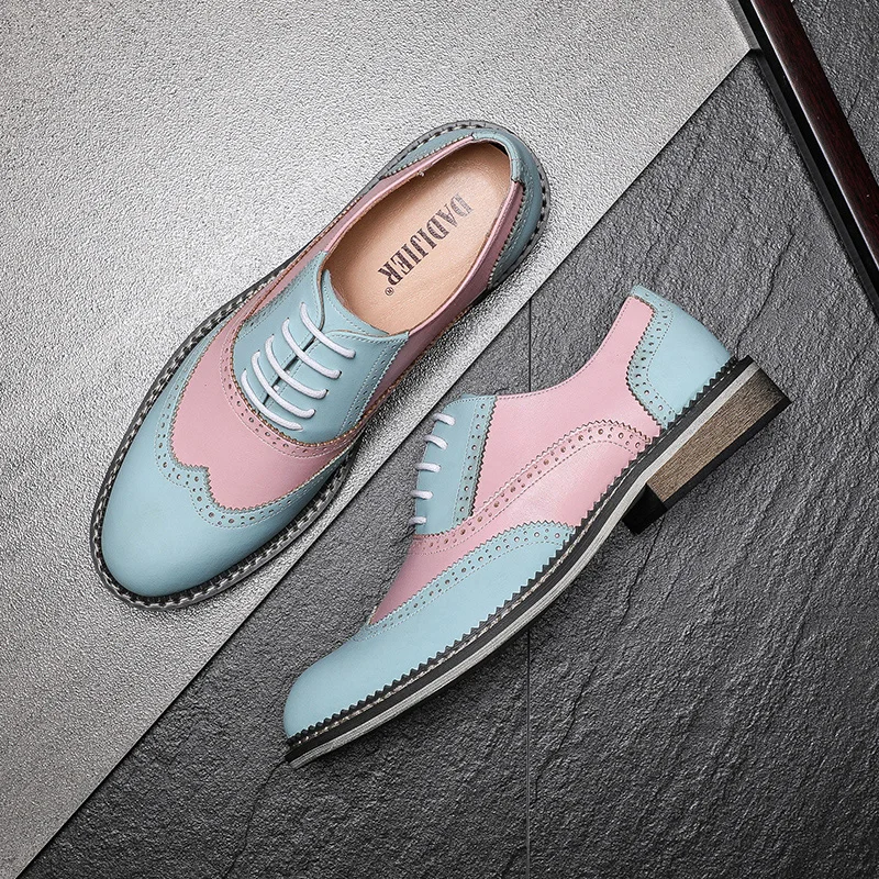 New Autumn Fashion Trend Casual Men Shoes British Formal Dress Real Leather Shoes Wedding Business Brogue Loafers Oxfords