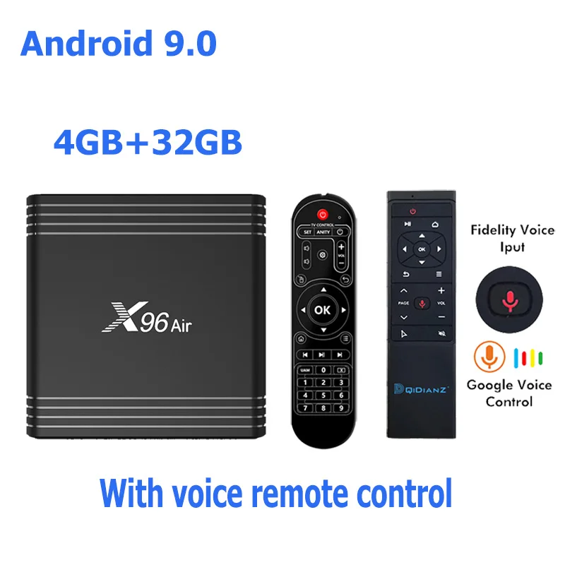 Смарт ТВ приставка x96 air Android 9,0 4K двойной Wifi BT Netflix медиаплеер Play Store бесплатное приложение быстрая приставка X96Air PK HK1MAX H96 - Цвет: 4G 32G MT12