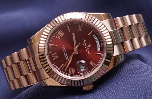 

Famous Brand New Men Daydate Full Rose Gold Blue Green Red Automatic Mechanical Stainless Steel Sapphire Rome Watch AAA+ 41MM