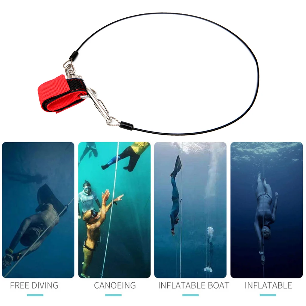 Adjustable Diving Wrist Strap Dive Lanyard bing With Steel Cord