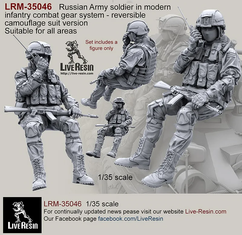 [Набор масштабных моделей] живой полимерный LRM-35046 1/35 солдат русской армии в современной системе боевой экипировки пехоты, набор 8