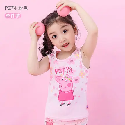 B Peppa Pig дети девочка жилет футболка Мультфильм Свинка Пеппа плюшевая одежда для маленьких девочек игрушка Рождественский подарок хлопок - Цвет: B