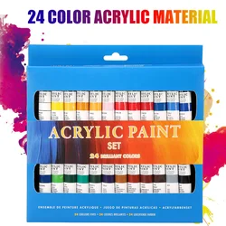 Tubes de peinture aquarelle, 24 couleurs/ensemble, combinaison de peintures acryliques pour bricolage, dessin, peinture 
