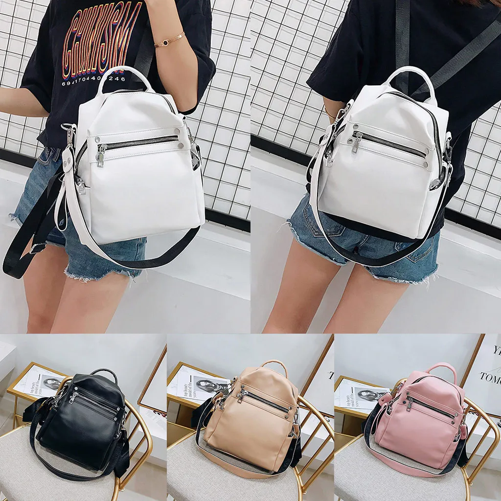 

MAIOUMY Women's Backpack Solid Bag Travel Bag Large Capacity Middle Student Multi-Zip Multi-Pocket Bags 2019 free-shipping #009