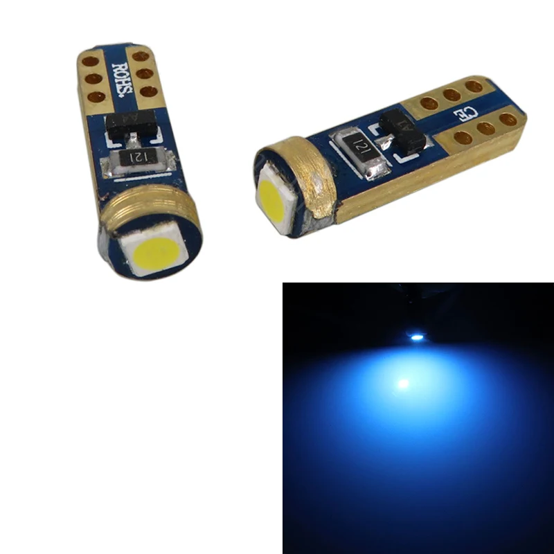 

100x супер яркий голубой лед T5 3030 1SMD Canbus Error Free приборной панели, 37 73 74 79 17 57 светодиодный свет лампы 12V