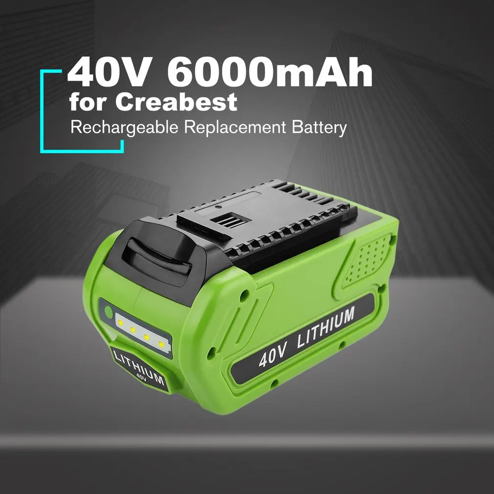 40V 6000mAh аккумуляторная батарея для Creabest 40V 200W GreenWorks 29462 29472 22272 G-MAX GMAX L30