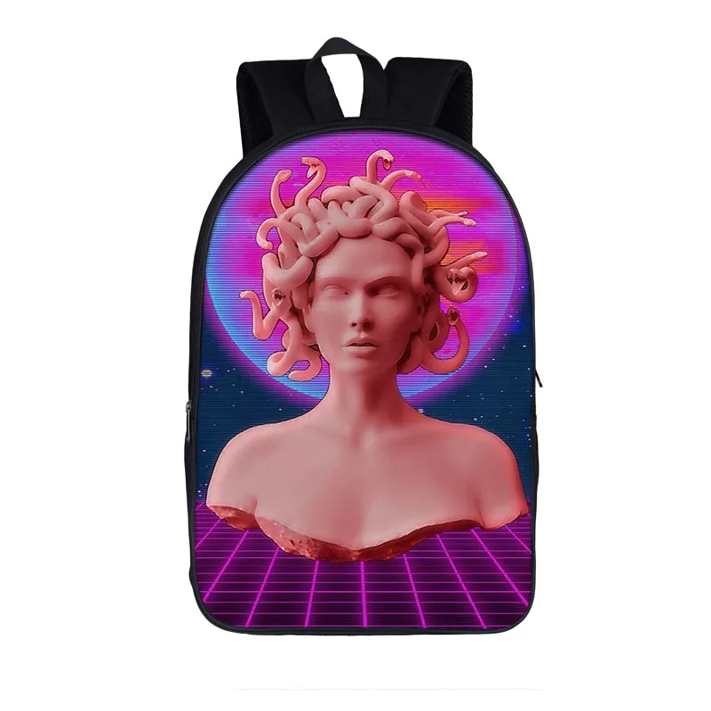 Рюкзак Vaporwave с изображением Микеланджело Давида женский и мужской рюкзак для