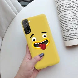 Cute Painted Silicone Soft Protective Phone Case Cover - S21 5G (Yellow)
