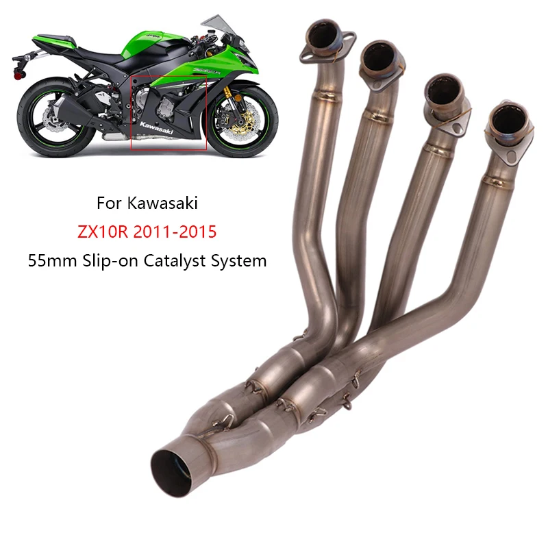 55 mm Slip on Exhaust System for Kawasaki Ninja ZX10R 2011 2015