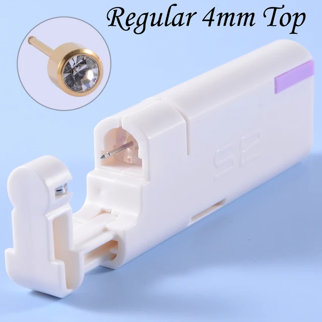 2PCS Ear Nail Gun Disposable Aseptic Household Ear Piercing Gun Portable Ear Piercing Gun Group Sterilized Ear Piercing Unit Pair Gold Clear