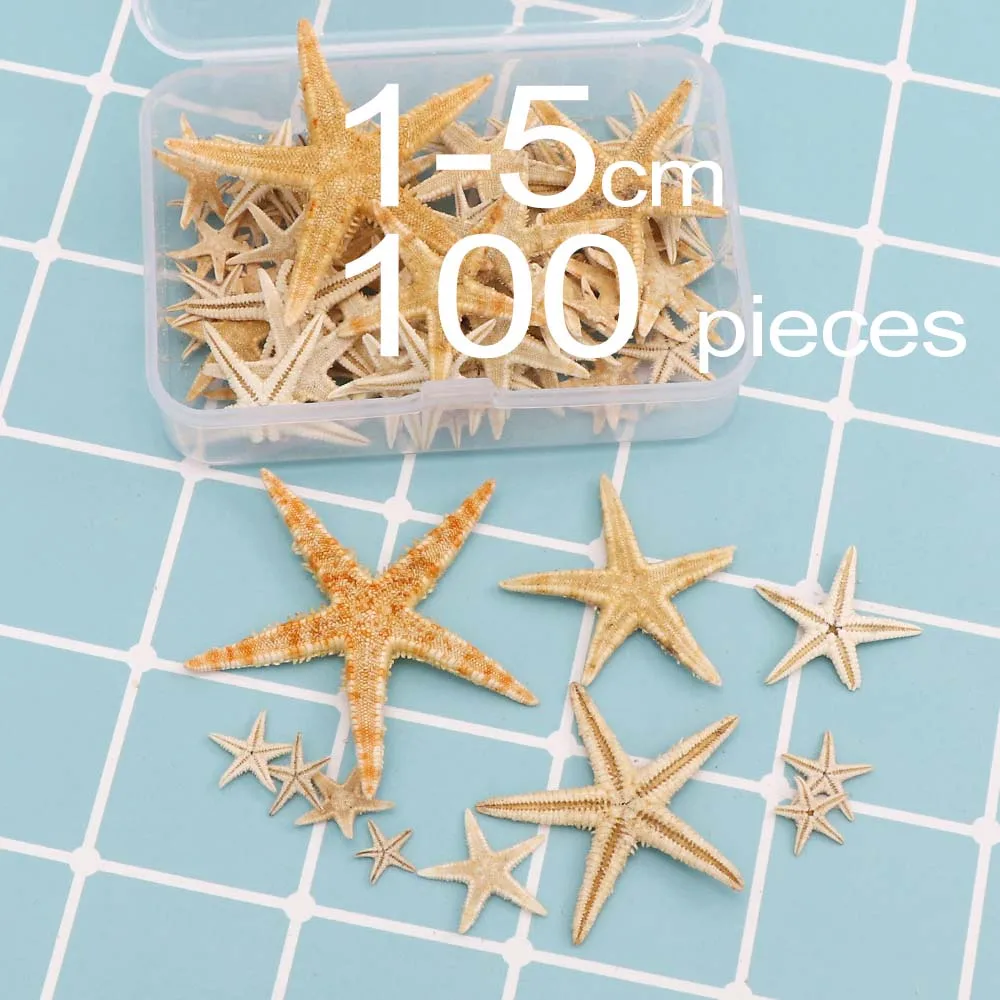 1~ 5 см 50~ 100 шт. Мини Морская звезда Ремесло Украшение натуральное море звезды DIY пляжный домик Свадебный декор ремесла Свадьба оболочки Шарм - Цвет: 100pieces