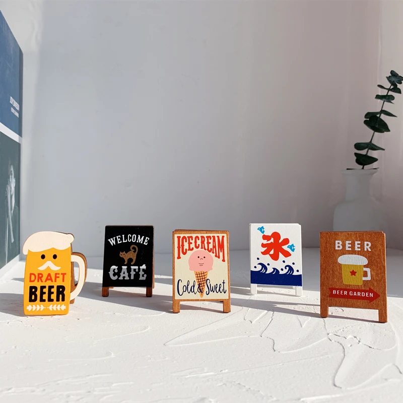 Sharkbang Vintage Coffee Beer Wooden Memo Holder Clip Photo Card Stand Folder Clip Decorative Kawaii Stationery