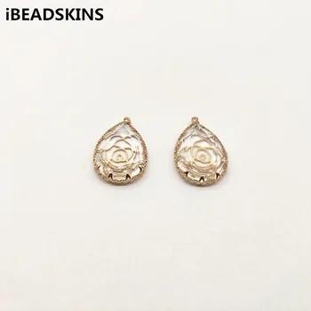 

New arrival! 22x15mm 30pcs drop-shape Crystal with coppe charm for stud earrings,earrings accessories,Earring parts,jewelry DIY