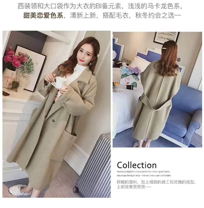 Large Size Women's Woolen Coat Autumn Winter New Plus Velvet Slim Jacket Woman Loose Long Casaco Feminino Inverno f2359