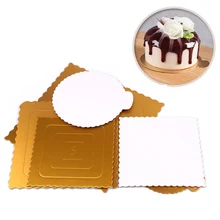 Печенья/муссовый торт лоток Круглый/квадратные дисплеи коврик Еда Класс Золотая бумага выпечки Панели год Свадебные Кухня аксессуары