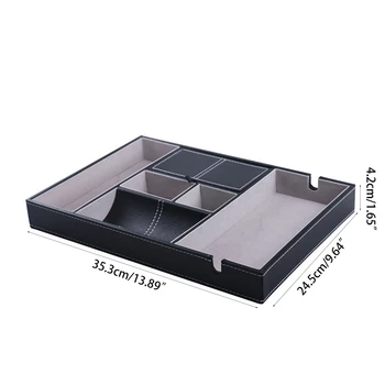 

Valet Tray for Men EDC Nightstand Table Charging Station Catch All Dresser Tray 67JB