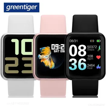

Greentiger P68S smart watch Heart Rate Monitor blood pressure Multi-sport Fitness Tracker IP68 Waterproof Smart Watch VS P68 P80