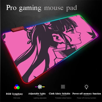 

Yuzuoan One Piece Anime Mouse Pad Ghost Face Blade USB with Line LED Colorful Lighting Backlight RGB Mouse Pad Locking-edge