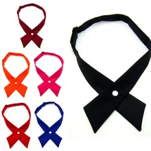 Women Ladies Girls Men Boy Solid Color Wedding Party Bowties Bow Ties Necktie