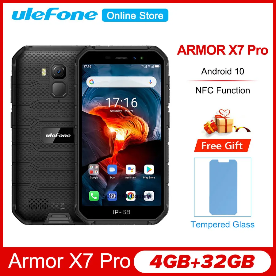 Смартфон Ulefone Armor X7 Pro защищенный 5 0 дюйма 4 + 32 ГБ Ip68 4000 мА · ч NFC 4G LTE 2 | Мобильные