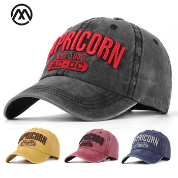 

Men's/women's baseball caps Capricorm embroidered baseball caps solid retro old men's bone couple models hat cotton baseball cap