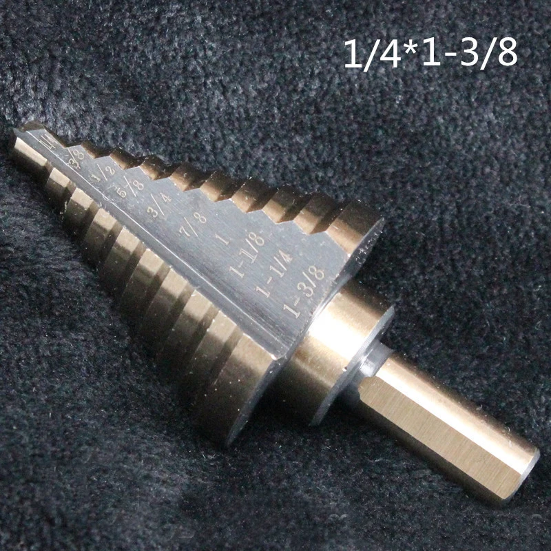 5pcs HSS Titanium Coated Step Drill Bit Tools for Metal High Speed Steel Wood Hole Cutter Cone Drill Triangle Handle 5pcs HSS Titanium Coated Step Drill Bit Tools for Metal High Speed Steel Wood Hole Cutter Cone Drill Triangle Handle