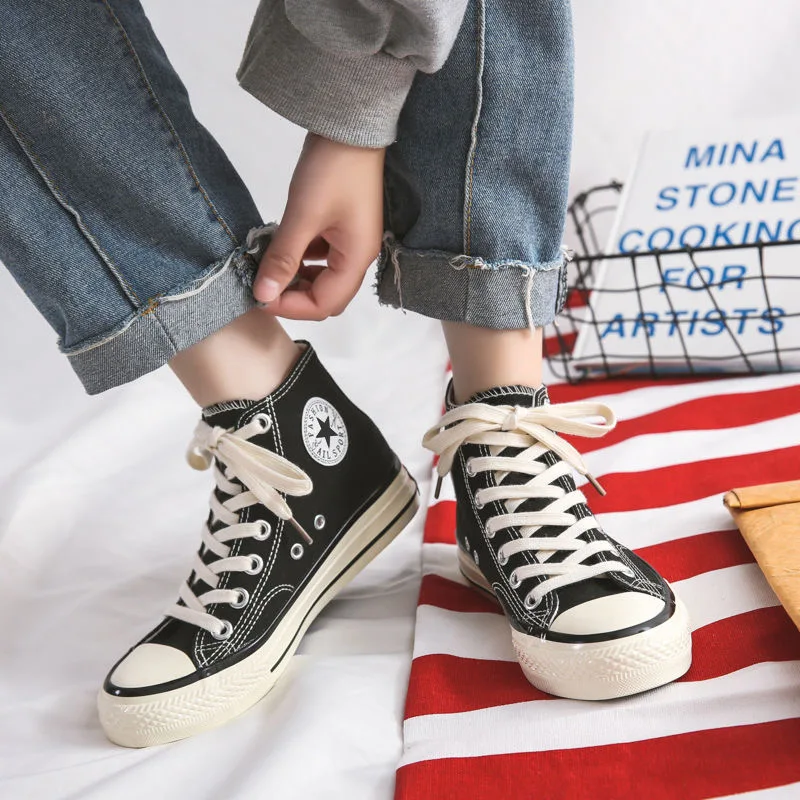 Zapatillas de lona básicas para mujer, zapatos de tela suave, de tacón grueso, de diseñador, plataforma para correr, 7 colores