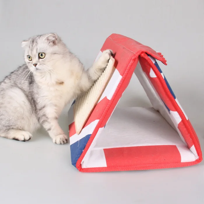 Pet собака кошка питомник кровать коврик Многофункциональный складной скретч доска с маленькой игрушкой MYDING