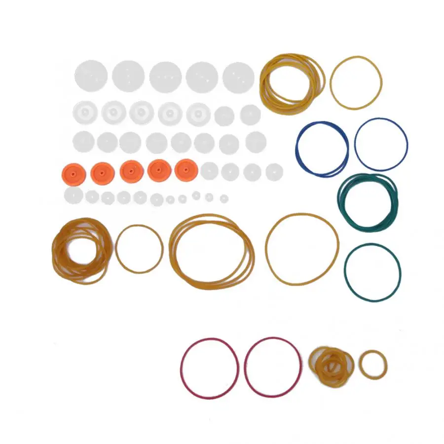 84pcs 2mm Transmission Belt Pulley Rubber Band Combination Set Stretchable Engine Drive Round