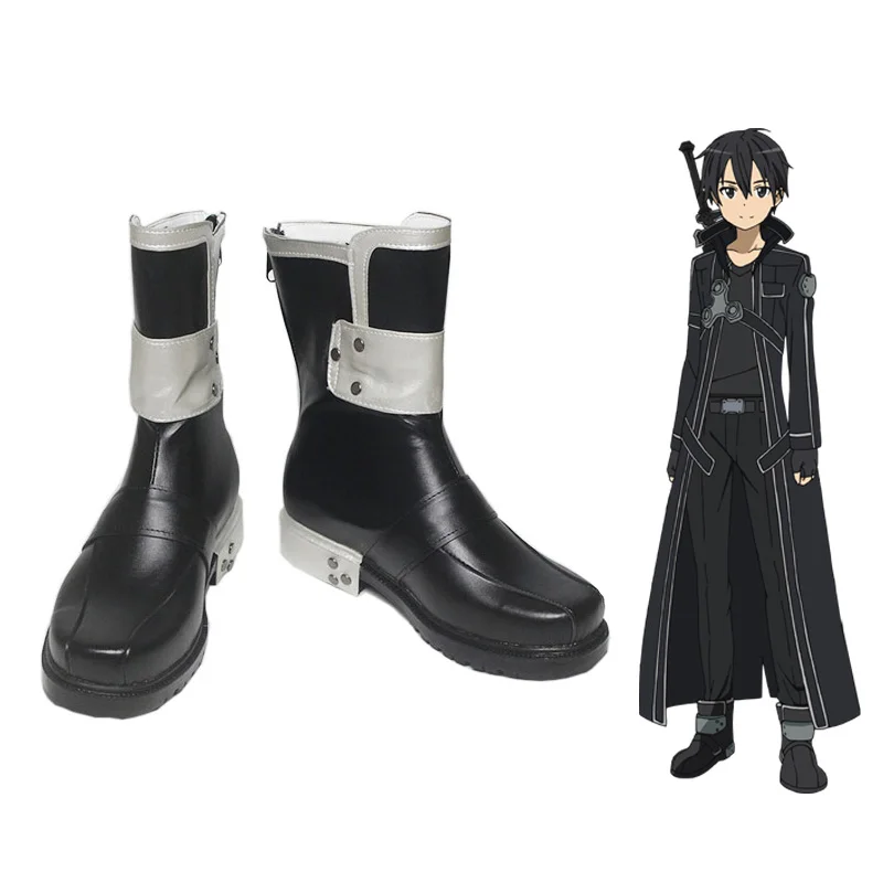 Anime Kirigaya Kazuto Cosplay Costumes Sword Art Online Kirito Shoes   Alicization Wigs Boots Uniform Set Adult Unisex00 (13)