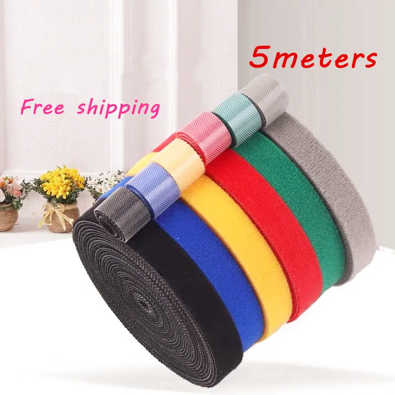 

5meters*1cm Nylon Cable Ties Power Wire Loop Tape Multifunction Nylon Straps Fastener Reusable Magic Tape Wire finishing