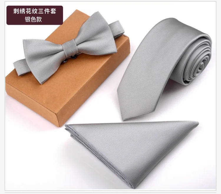 Men Bow Tie and Handkerchief Set 3 PCS