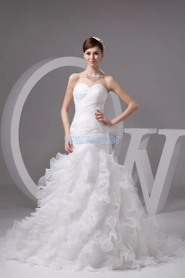

free shipping 2016 new design hot customize size/color mermaid bridal gown elegant white lace up wedding dress 2017 real sample