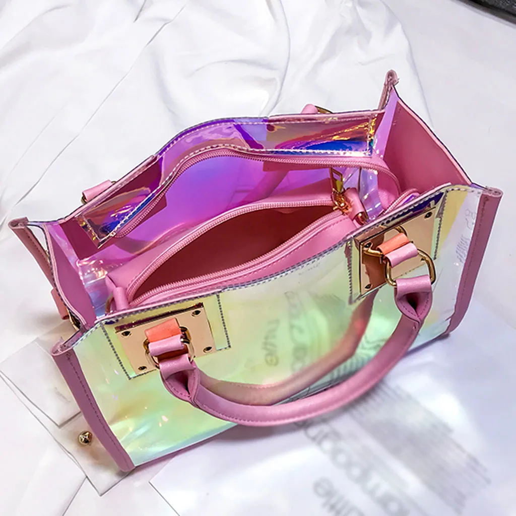 Элитный бренд Для женщин прозрачный пакет из прозрачного желеобразного ПВХ-материала маленькая сумка через плечо сумки, женские сумочки# H30