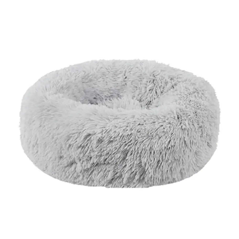 Light Grey Собака круглая кошка собака кровать теплый спальный мешок длинный плюшевый мягкий дом для домашних животных Успокаивающая кровать Удобная кошка подстилка спальные места продукт для домашних животных - Цвет: Light Grey