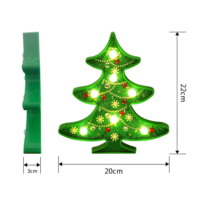 christmas tree Светодиодный светильник, сделай сам, алмазная живопись, Ночной светильник, Рождественская елка, снеговик, вышивка крестиком, специальная форма, свадебное украшение - Цвет: christmas tree