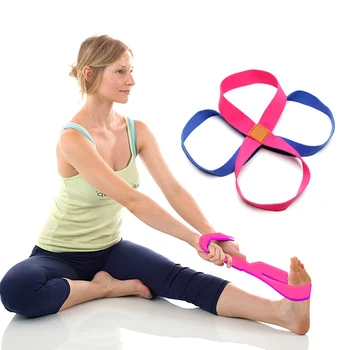 

Yoga Belt Stretch Resistance Elastic Band Exercise for Home Fitness Training &T8