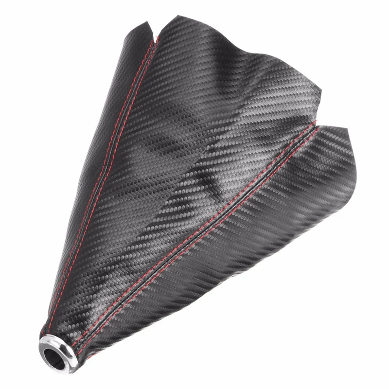 Universal Carbon Fiber Leather Manual Gear Shift Knob Gaiter Automatic Car Styling Shifter Boot Cover Black/Red/Blue/Yellow Line