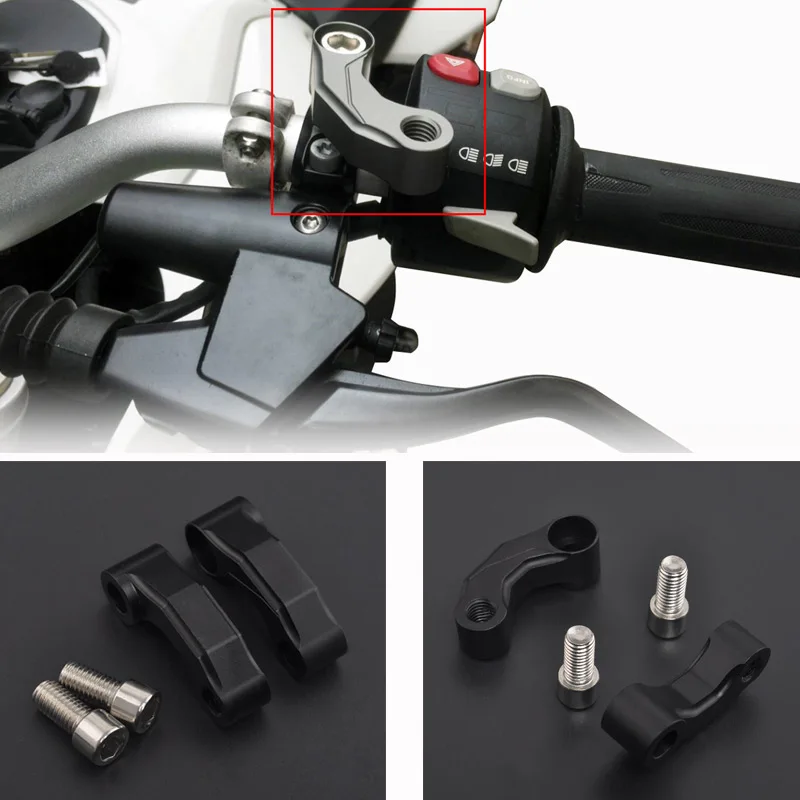Bmw Gs Rear View Mirror Riser Black-Motorcycle-Rearview-Mirrors-Extension-Riser-Extend-Adapter ...