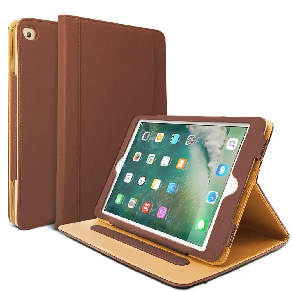 

For iPad 9.7 Inch 2018/2017 Case,Premium PU Leather Folio Smart Cover Case with Auto Wake/Sleep and Document Pocket (Brown)