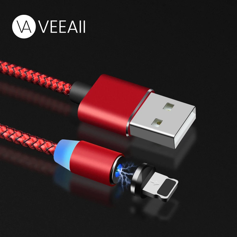 VEEAII 1 м Магнитный USB кабель для зарядки Тип C микро кабель зарядное устройство для Iphone 11 pro X samsung Xiaomi мобильный телефон кабель провод шнур