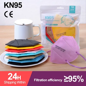 

KN95 ffp2 Masks Pink 5 Layers Filter Dust Mouth Mask PM2.5 Face Mask Flu Personal Health Care Earloop Mascarilla ffp2mask