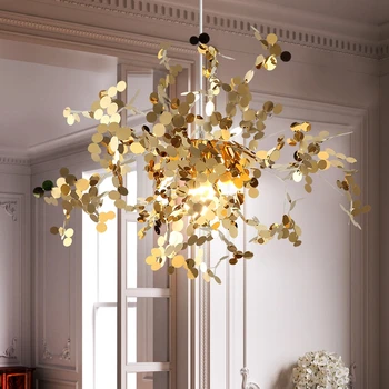 

Light luxury gold creative clothing store Nordic chandelier modern simple atmosphere living room dining room chandelier E27