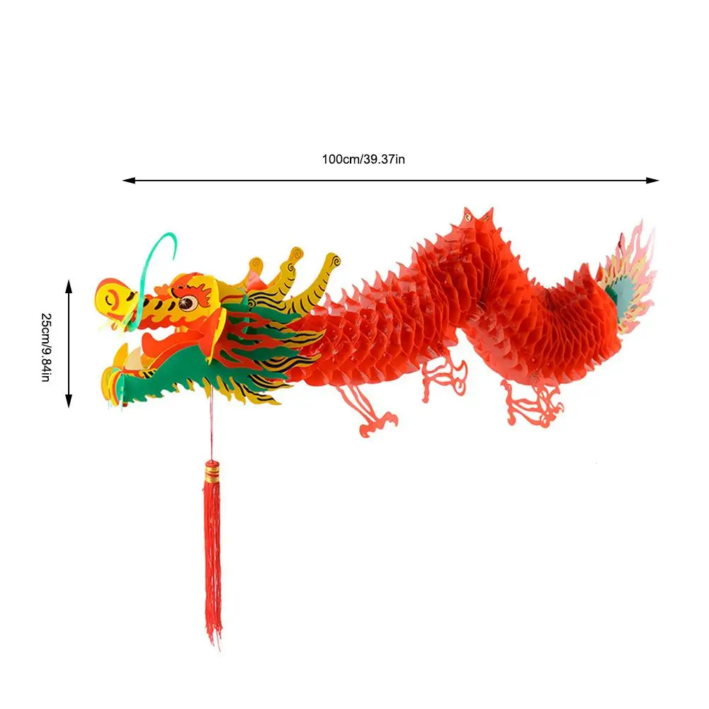 3D Китайский год Дракон гирлянда подвесное украшение фонарь художественный бумажный орнамент для дома Дракон лодка фестиваль Торговый центр супермаркет