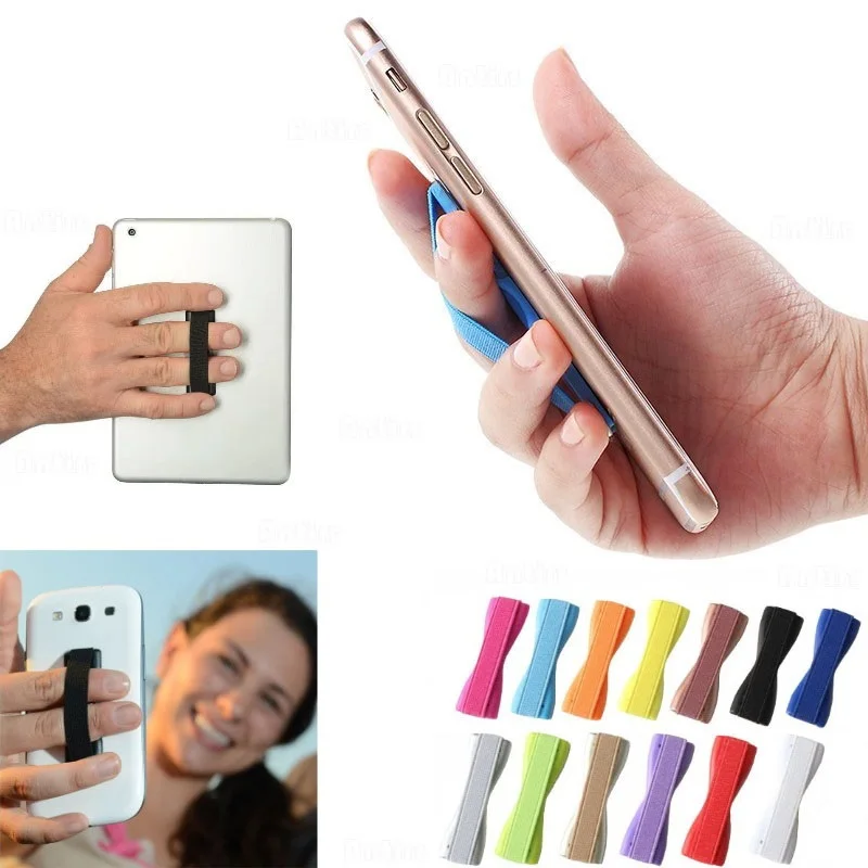 Universal Elastic Band Strap One Handed Anti Slip Finger Sling Grip Mobile phone Holder Tablet Stand for Iphone Samsung Xiaomi |