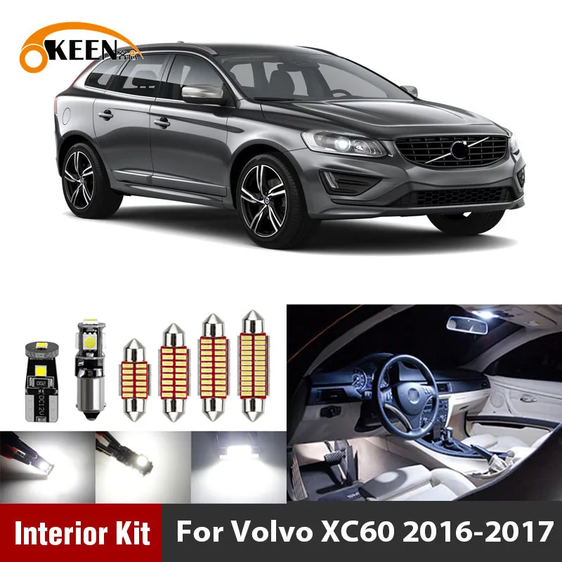 10Pcs White Canbus Car Led Bulbs LED Interior Light Kit For Volvo XC60 2016 2017 Reading Ceiling Cargo License Lamp | Автомобили и